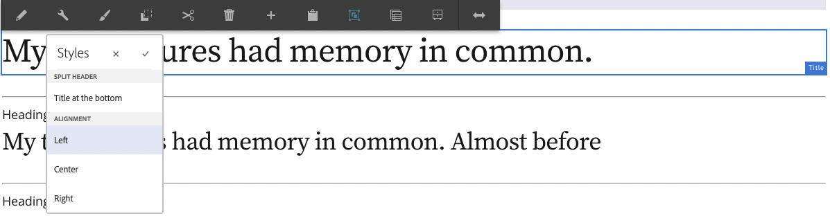 title alignment